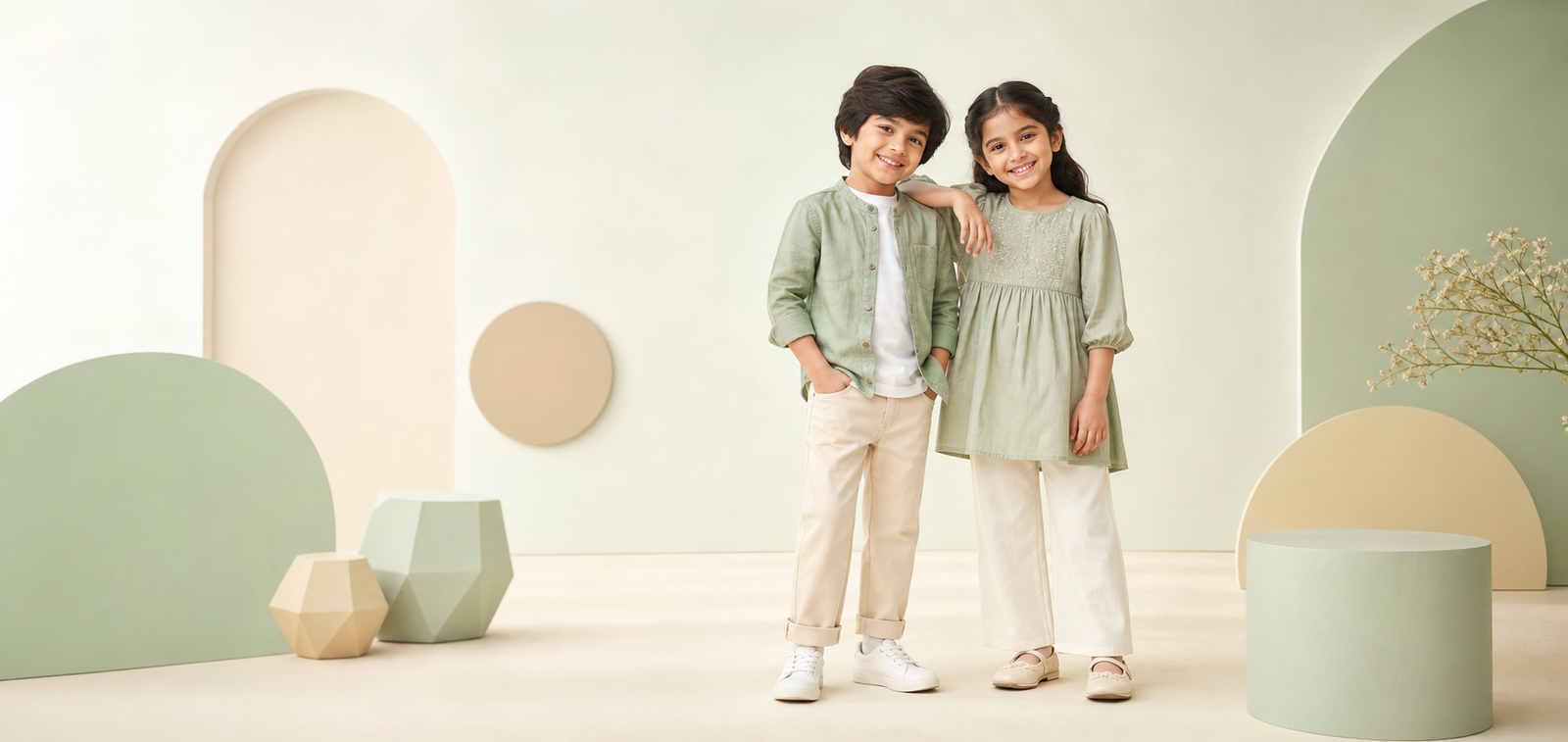 Children wearing coordinated Salty Pumpkin outfits