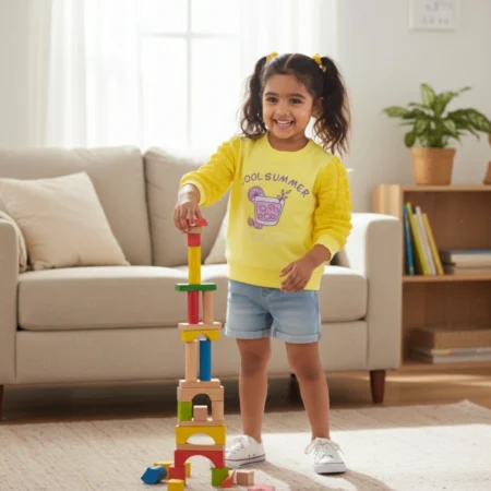 Girls Graphic Yellow Top