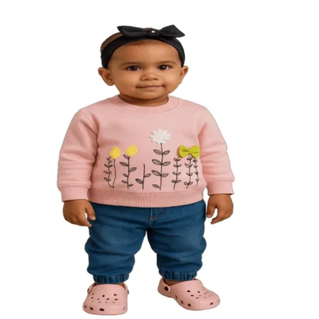 Winter Sweatshirt with Floral for Boys & Girls