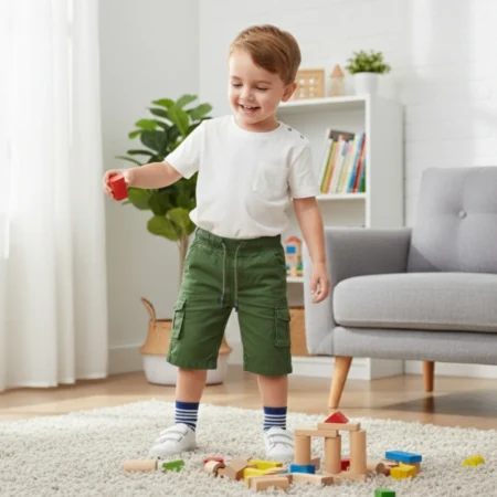 Kids Cotton Cargo Shorts