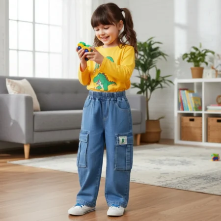 Girls' Cargo Denim Jeans