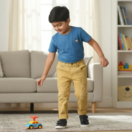 Boys Mustard Yellow Distressed Jeans