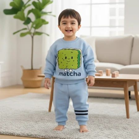 Winter 2-Piece Clothing Set – Printed Sweatshirt & Jogger Pants Combo for Boys and Girls