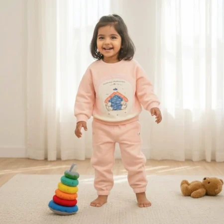 Kids Sweatshirt and Jogger Set – Cute Cartoon Print Cozy Outfit | Soft Cotton 2-Piece Set for Boys & Girls