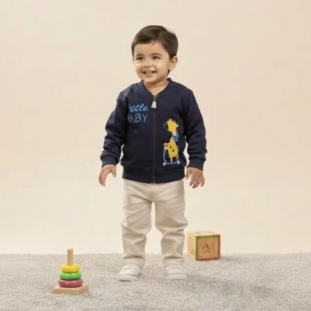 Baby Girls  Printed Winter Zip Sweatshirt