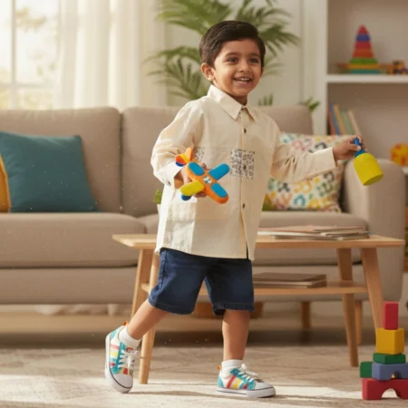 Boys Button-Down Shirt, Long Sleeve Cotton Shirt with Pockets