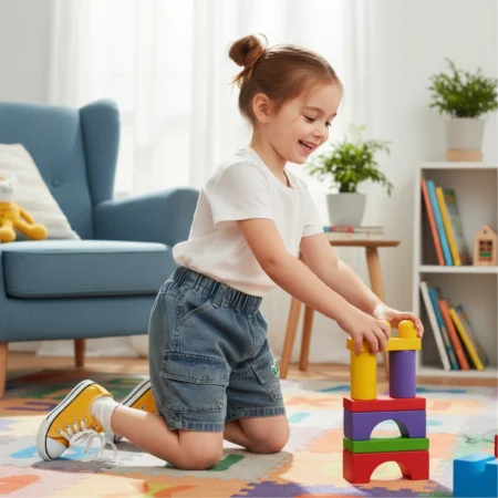 Girls Denim Cargo Shorts