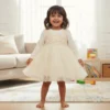 Girls ribbed dress in soft cotton fabric for kids