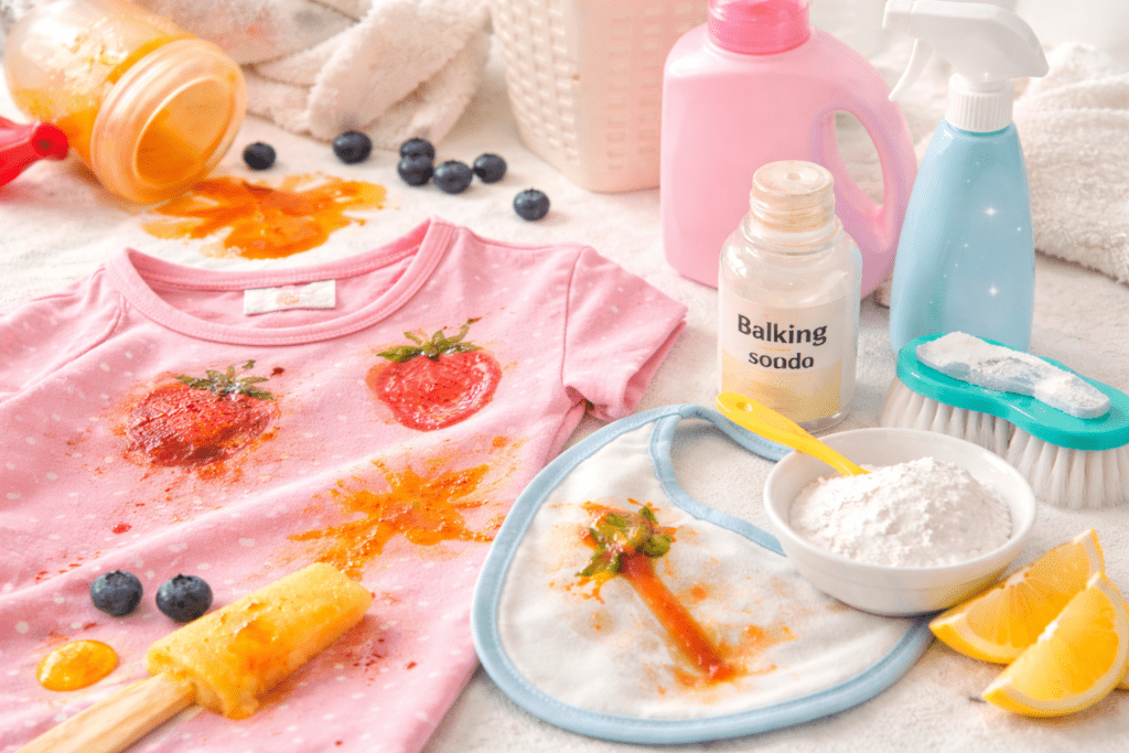 remove oil stains from kids clothes
